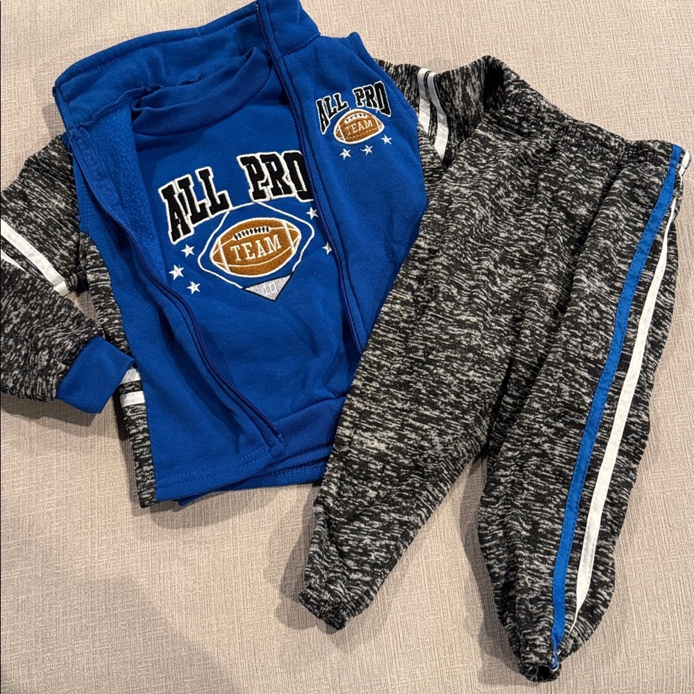 Boys football 3-piece sweat & vest set